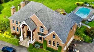 Architectural roof shingles on new jersey home