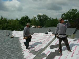 NJ Roofers on a roof job