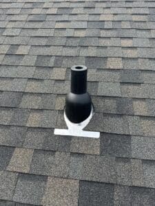 new pipe flange installation on new roofing job